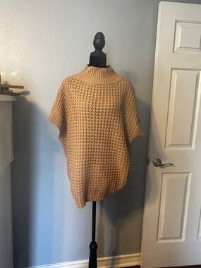 Chunky Knit Tan Short Sleeve Sweater